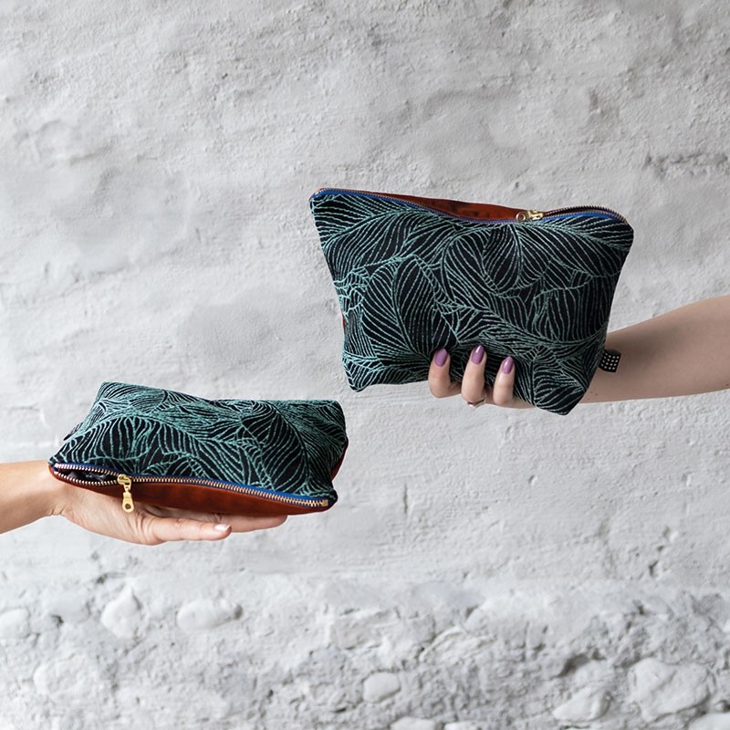 MetteDitmerVENUSToilettaskeGreenLeavesRust-31